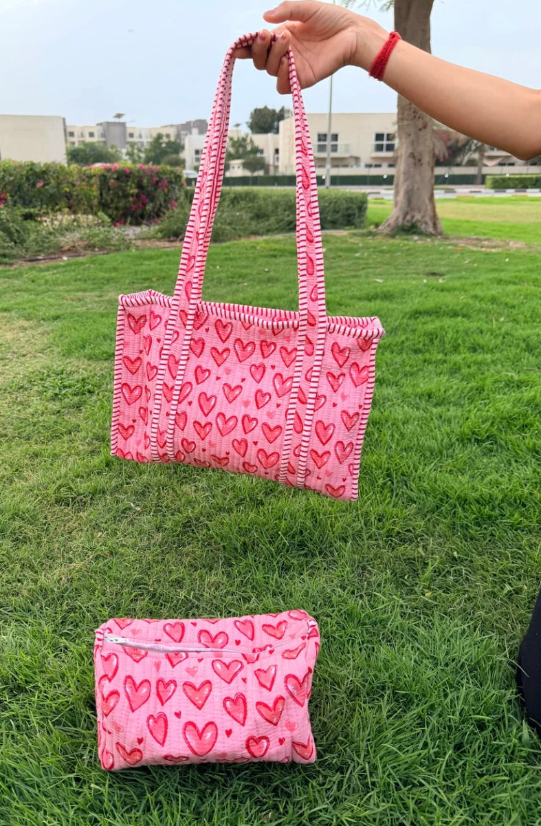 Red Heart Quilted Tote Set