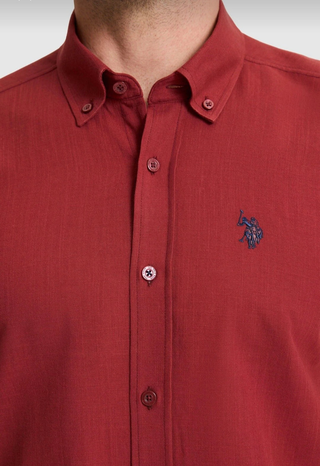 U.S. Polo Assn. Classic Fit Long Sleeve Shirt in Cherry Red