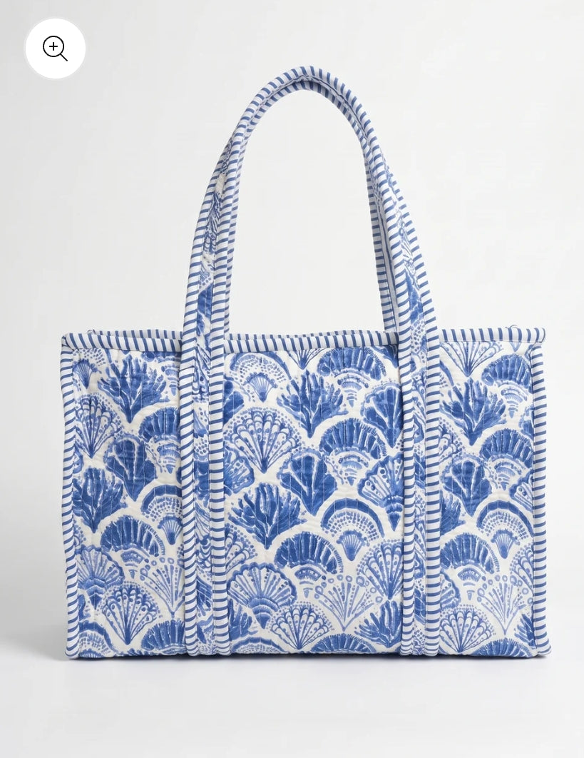 Blue Shell Quilted Mini Bag
