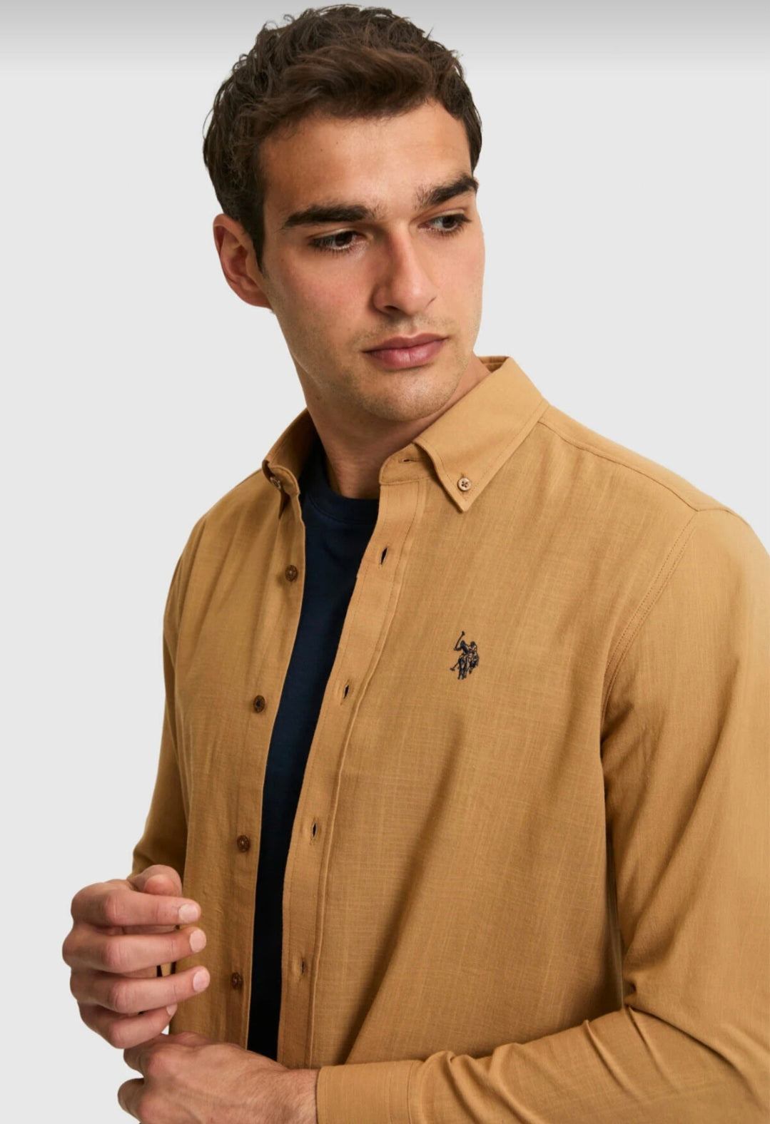 U.S. Polo Assn. Classic Fit Long Sleeve Shirt in Coconut