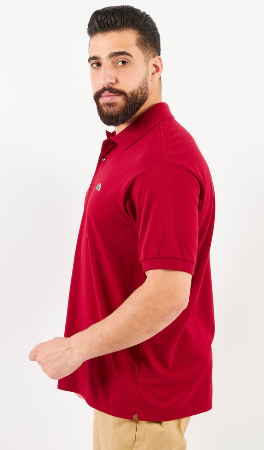Dark Red Lacoste Classic Fit Signature Logo T-Shirt