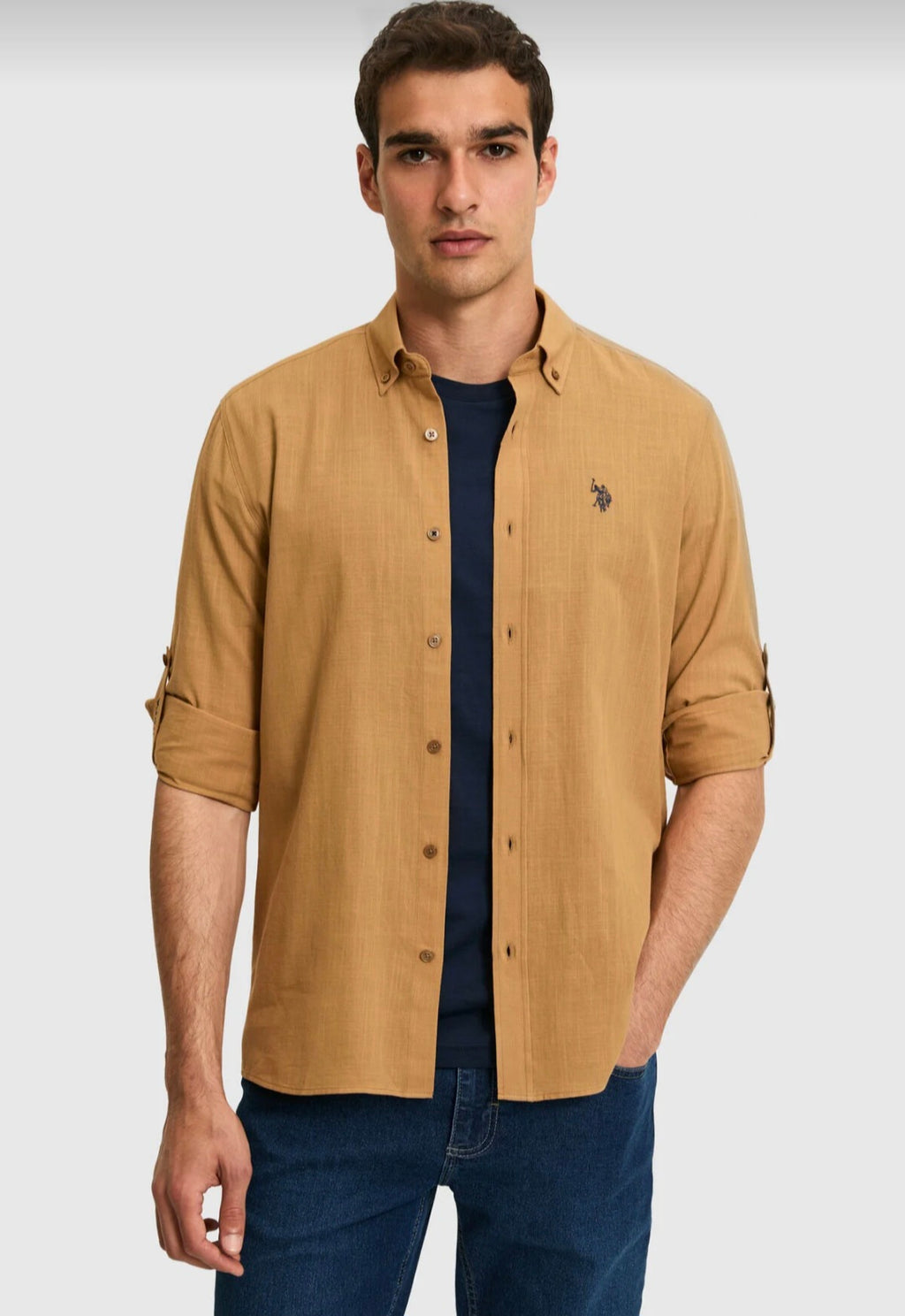 U.S. Polo Assn. Classic Fit Long Sleeve Shirt in Coconut