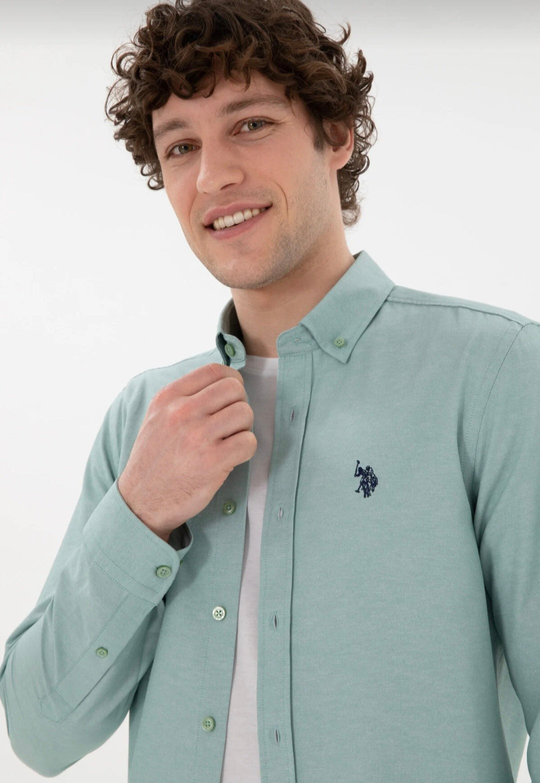 U.S. Polo Assn. Classic Fit Long Sleeve Shirt in Mint