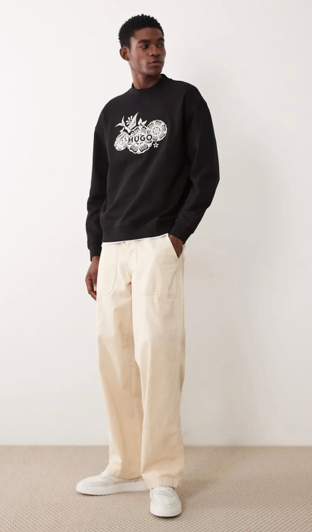 HUGO Printed Graphic Crewneck Sweatshirt