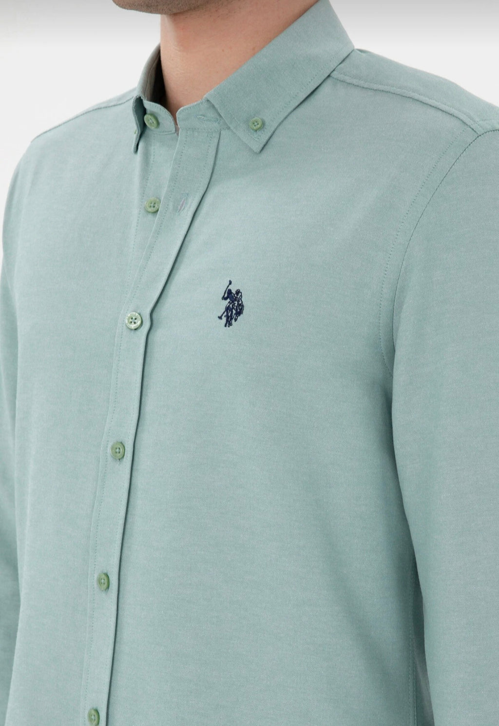 U.S. Polo Assn. Classic Fit Long Sleeve Shirt in Mint