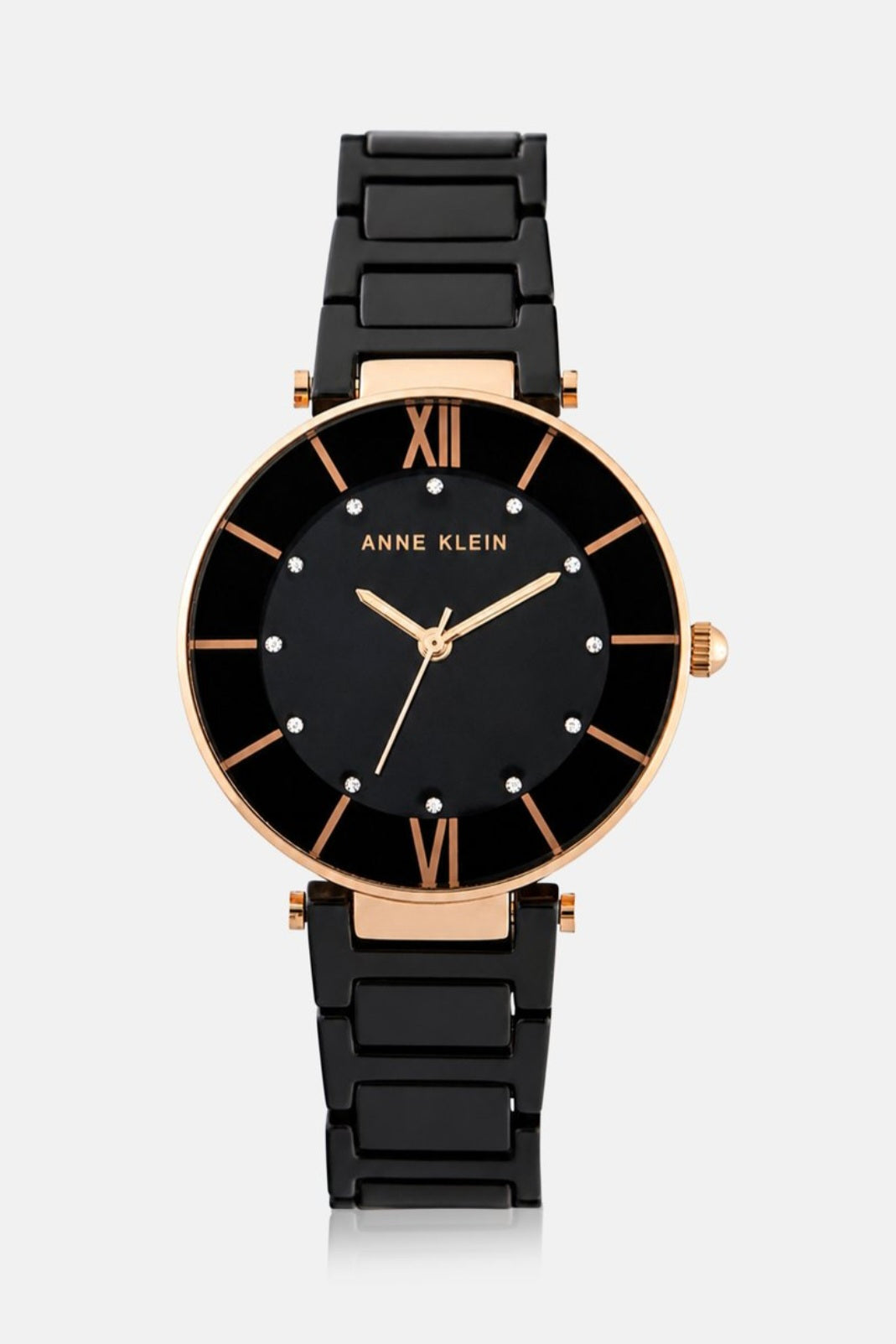 Anne Klein Genuine Diamond Accent Watch – Black & Gold