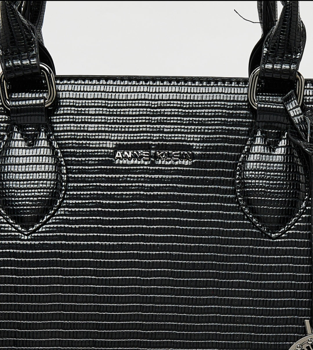 ANNE KLEIN - The Executive Croc-Embossed Zippered Satchel