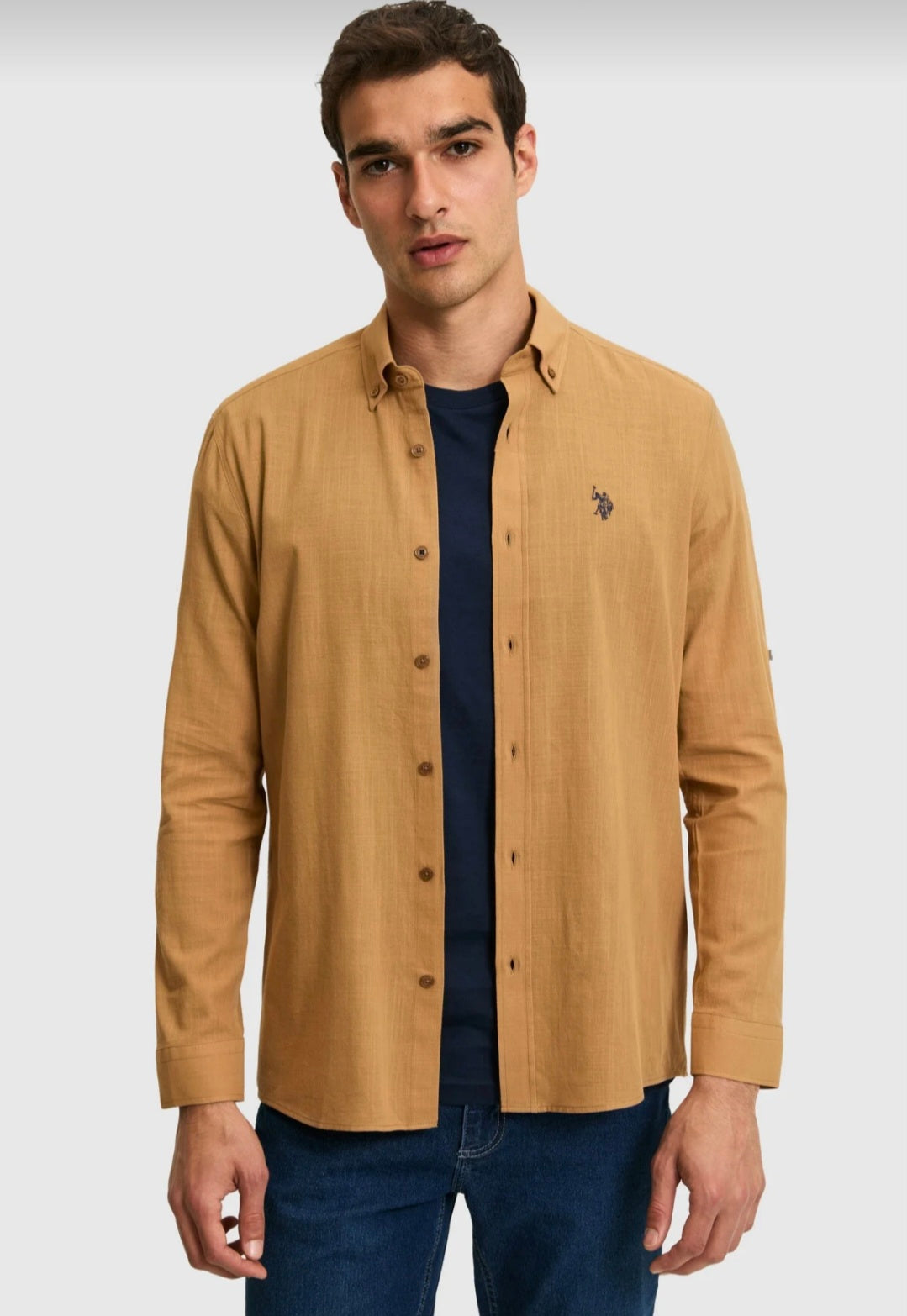 U.S. Polo Assn. Classic Fit Long Sleeve Shirt in Coconut