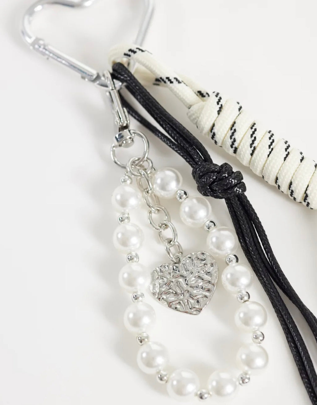 Heart and Pearl Bag Charm