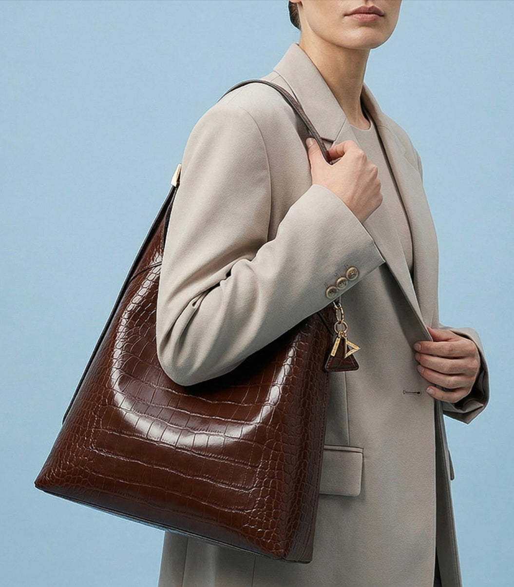 ALDO Croc-Embossed Slouch Shoulder Bag