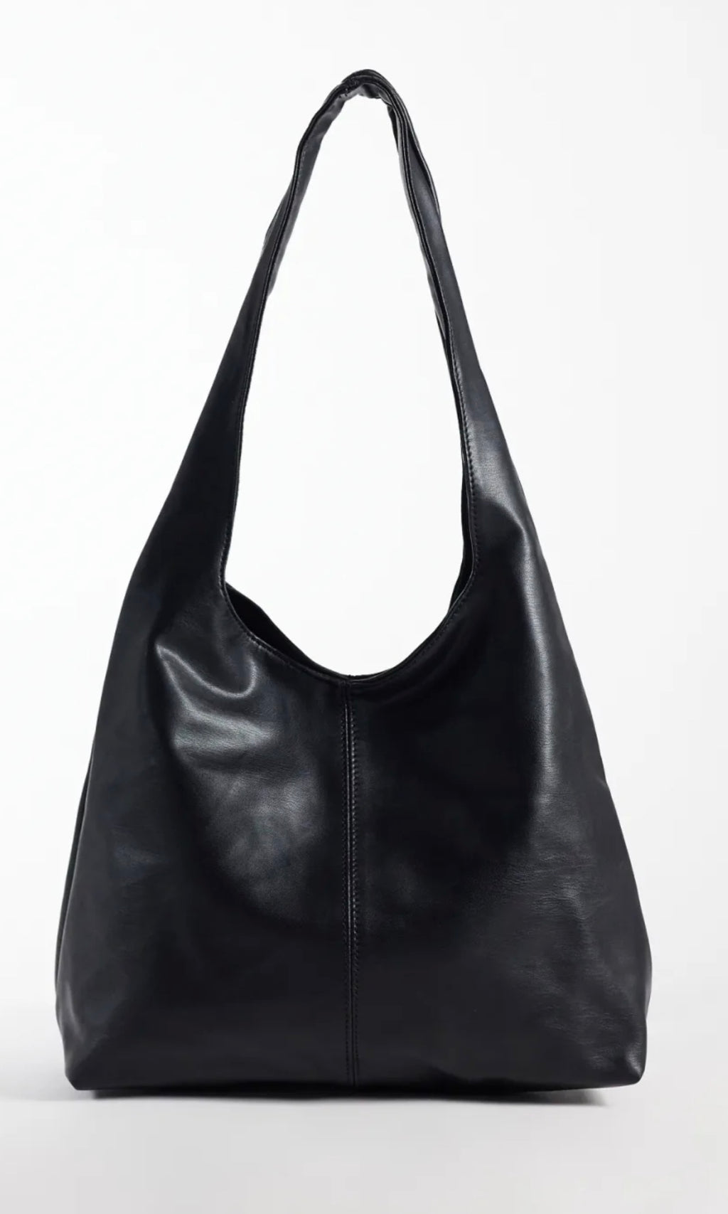 Slouchy Leatherette Crescent Shoulder Bag
