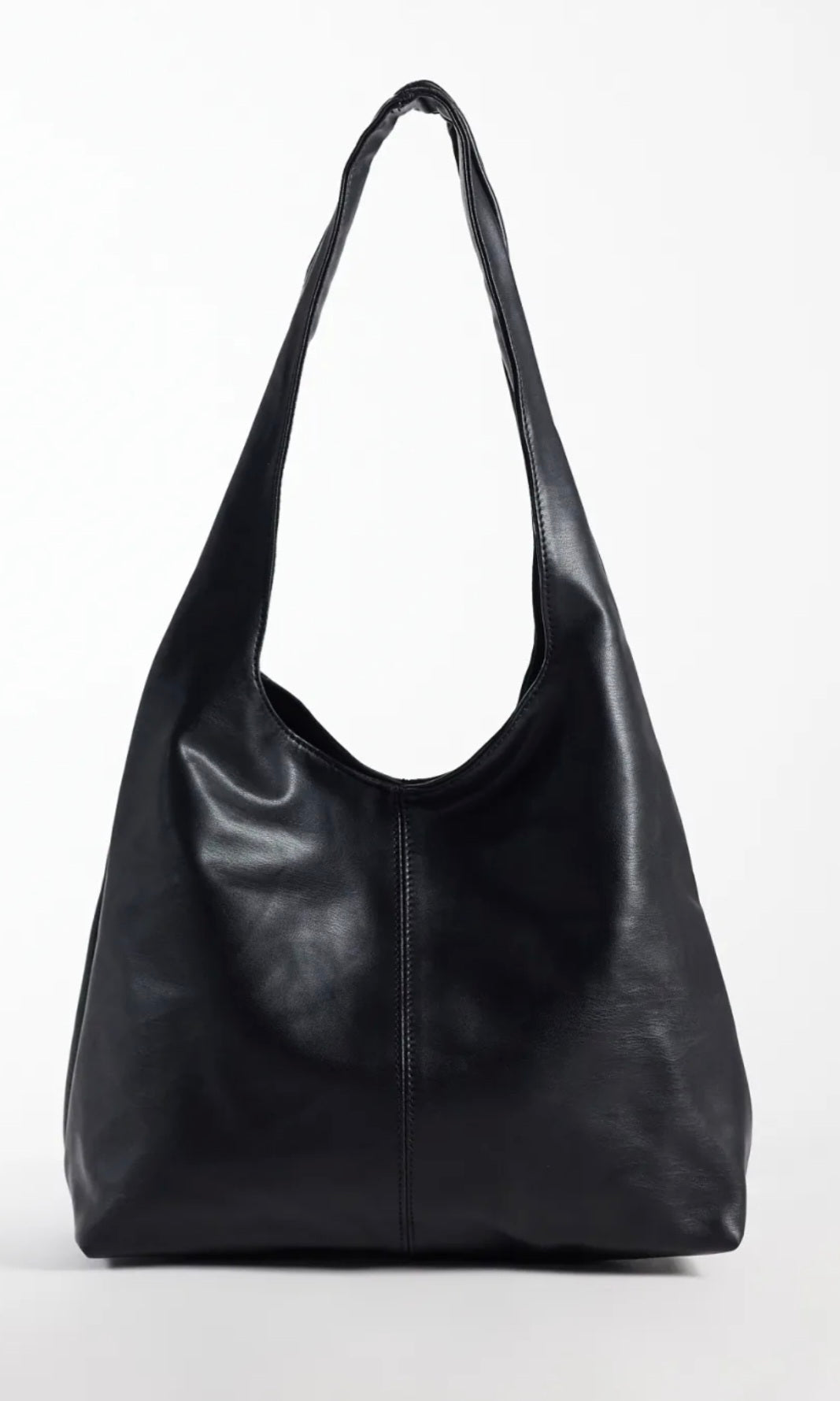 Slouchy Leatherette Crescent Shoulder Bag
