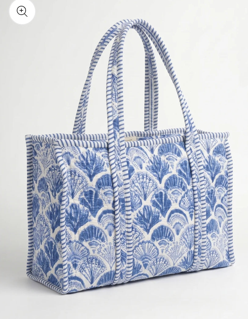 Blue Shell Quilted Mini Bag