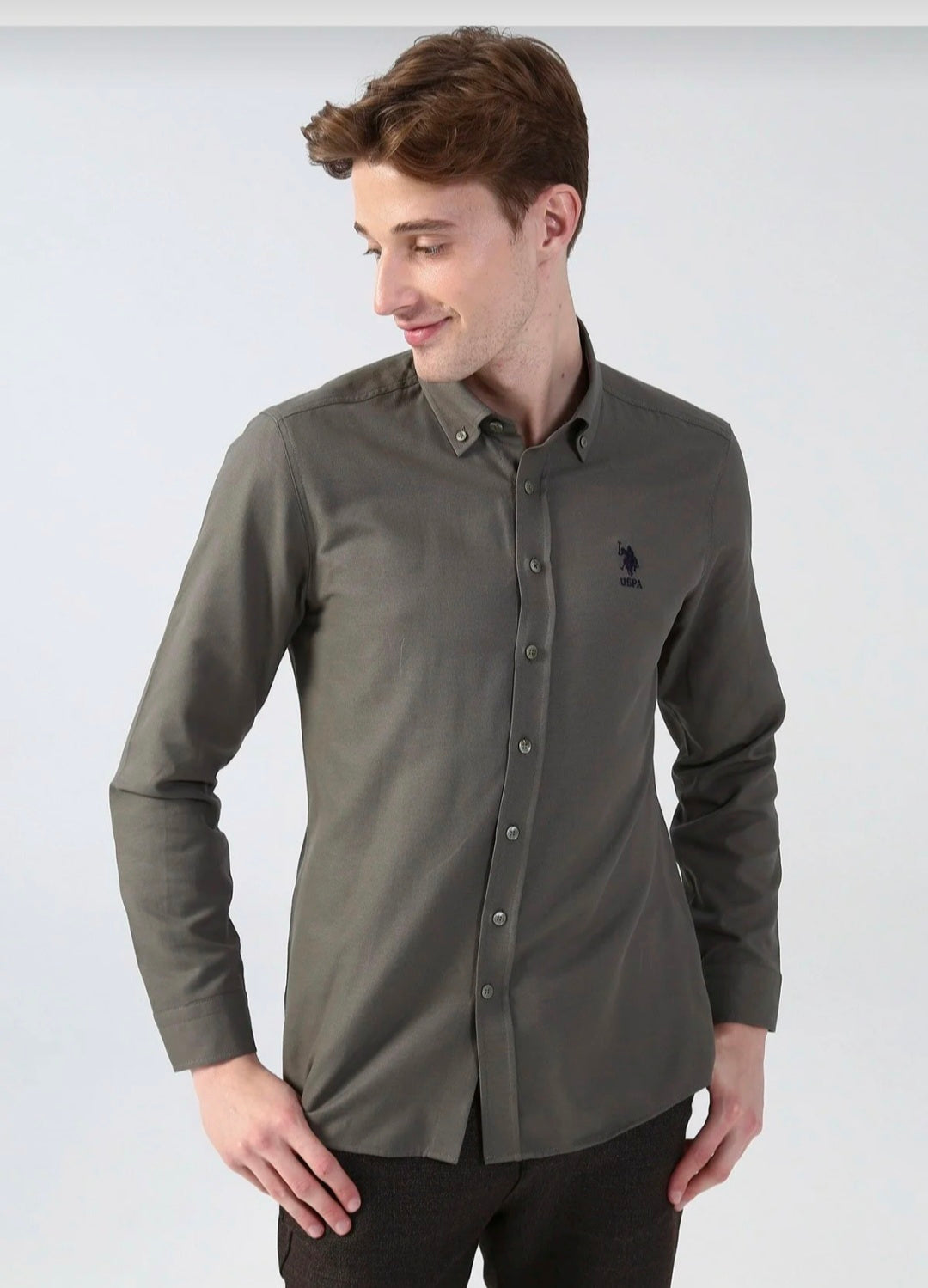 U.S. Polo Assn. Green Check Cotton Button-Down Shirt