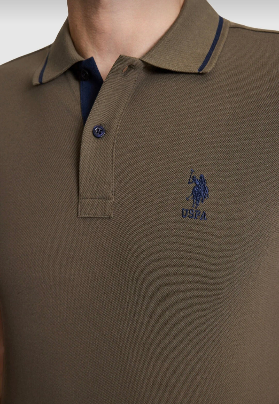 U.S. Polo Assn. Slim Fit Cotton Polo Shirt in Dark Khaki