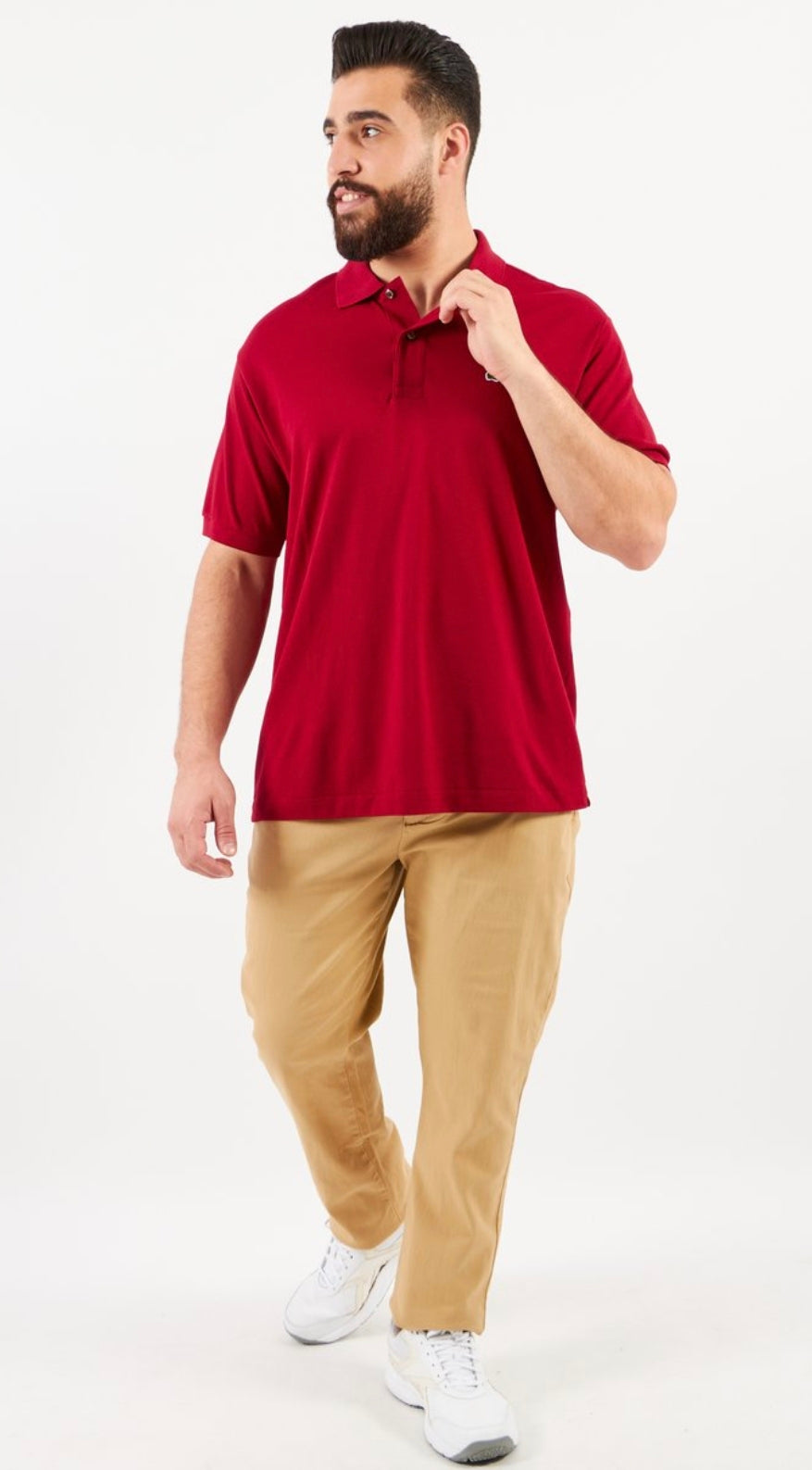 Dark Red Lacoste Classic Fit Signature Logo T-Shirt